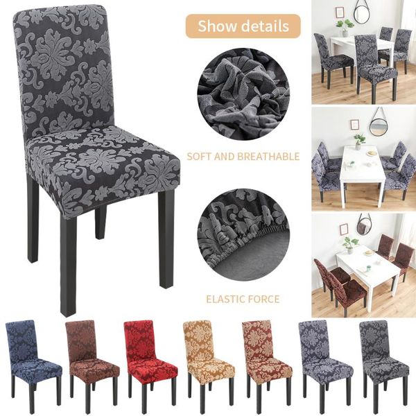 

chair covers jacquard spandex cover stretch elastic dining seat for banquet wedding restaurant el anti-dirty removable