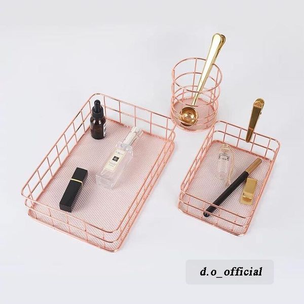 

storage baskets elegant rose gold tie collection basket rectangle debris girl desktable