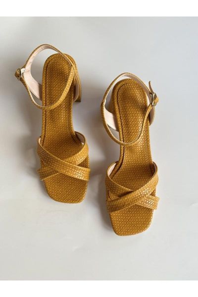 

sandals women mustard ejection out of small heel, Black