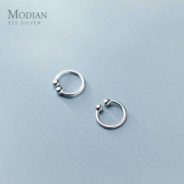 

simple cute beads silver clip earrings fashion 925 sterling classic clips ear for women fine jewelry gift 210707