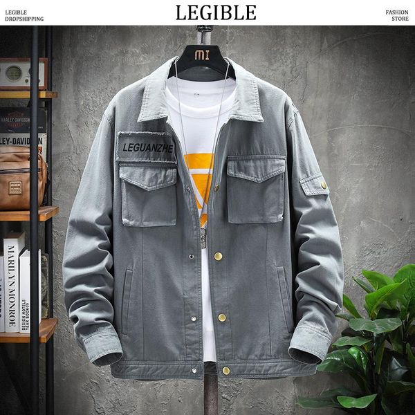 

spring autumn solid jackets mens letter printed male loose windbreaker men casual jacket men's, Black;brown