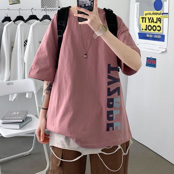 

men's korean streetwear t-shirts 2021 fashion girls casual oversize short sleeve male clothing pullover, White;black