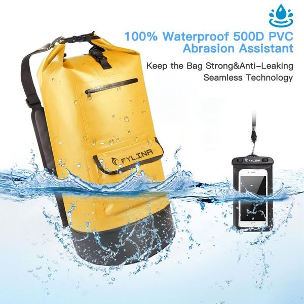 

backpack 3 pcs pvc 35l outdoor diving compression storage waterproof bag foldable dry phone computer set for swim rafting kayak