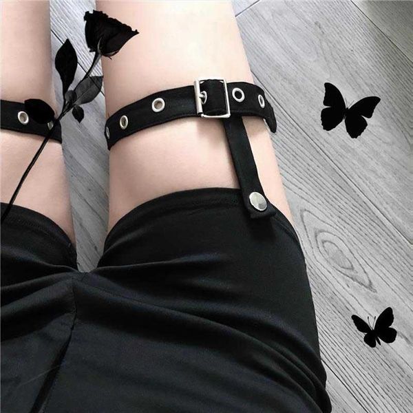 

summer punk gothic high waist women short hollow out elastic leg ring slim female harajuku black, White;black