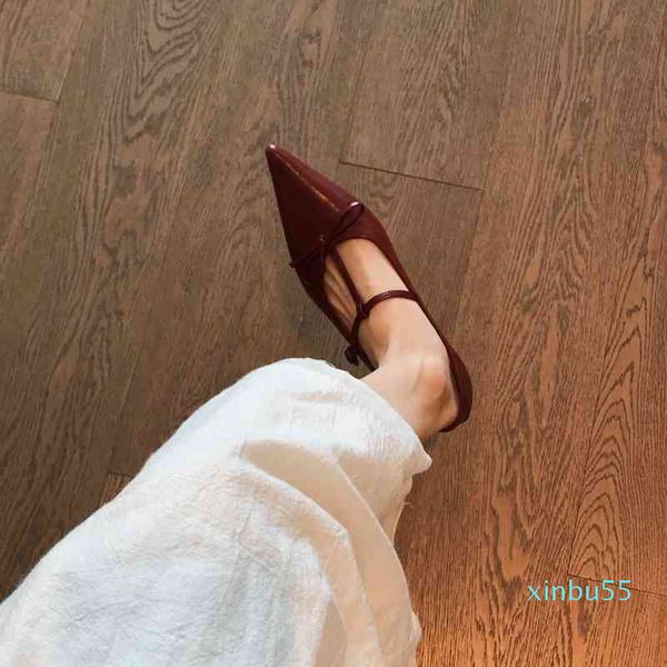 

dress t-button pointed low heel small leather shoes lovely bow temperament wedding shoes, Black