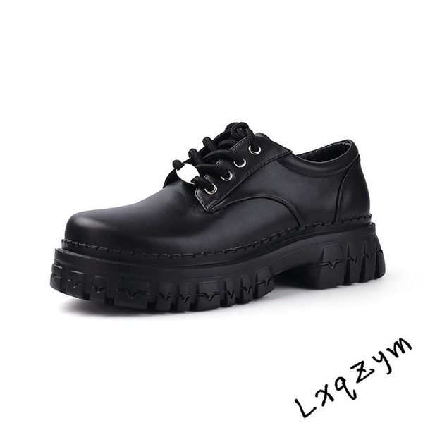 

dress shoes brand leopard moccasins patent leather single pumps thick platform concise design women ankle boots metal decoration 35-40, Black