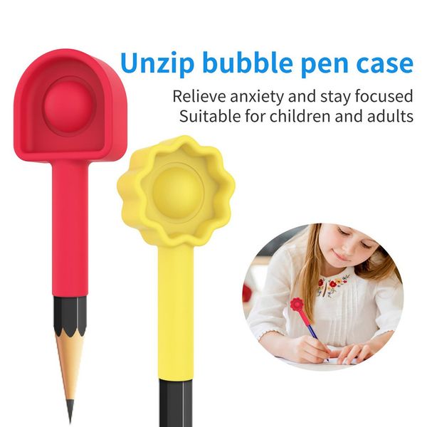 

dhl push bubble fidget toys autism special needs stress reliever helps relieve increase focus soft squeeze toy pen cap extension