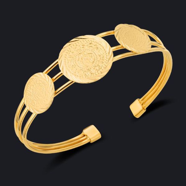

bangle high grade retro style middle east jewelry women's copper plated gold color bracelet arab open, Black