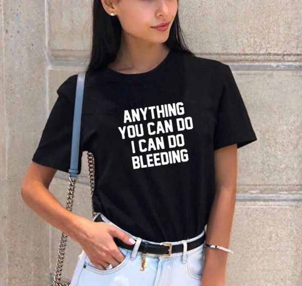 

women's t-shirt anything you can do i bleeding print tee shirt femme o-neck short sleeve cotton t women loose shirts, White