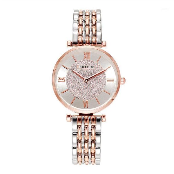 

wristwatches 2021 full star shake explosion models ladies quartz waterproof fashion women's watch gifts for her relogio feminino, Slivery;brown