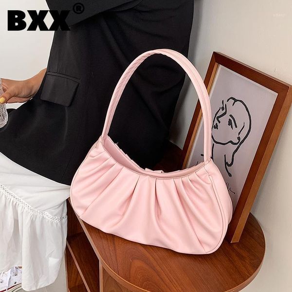 

evening bags [bxx] simple solid color pu leather for women 2021 summer shoulder bag handbags trending luxury hand hs8191