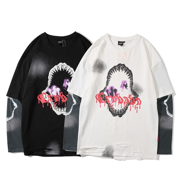 

fashion t shirt dark men's summer vacation two clothes, White;black