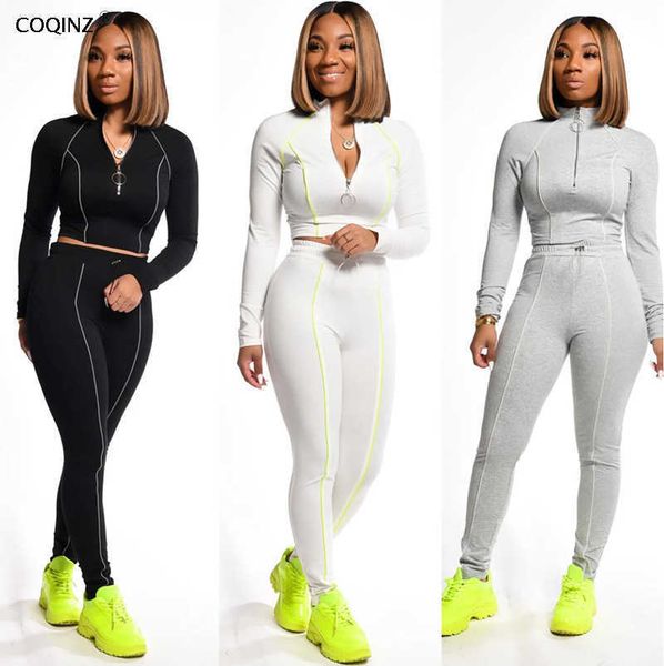 

sports tracksuit women two piece set winter 2 piece sets womens outfits sweatsuits couple clothes chandals mujer s1736806 210712, Gray