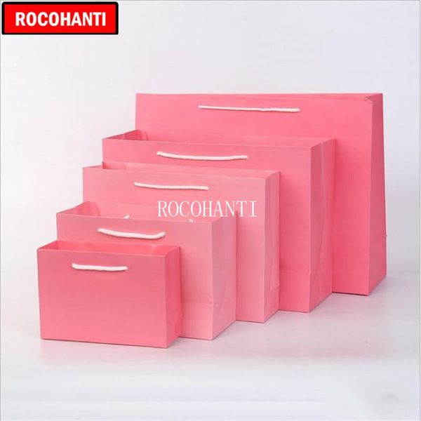 

shopping bags 50x custom heavy kraft paper bag pink color christmas