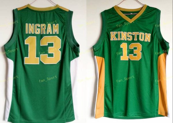 Kinston Lisesi 13 Ingram Jersey Erkekler Yeşil Spor Hayranları Için Ingram Basketbol Formaları Nefes Üniforma Toptan Düşük Fiyat