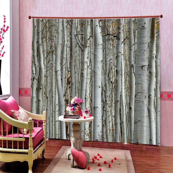 

custom any size curtain idyllic scenery forest trees curtains summer trunks leaves for living room bedroom home drapes &