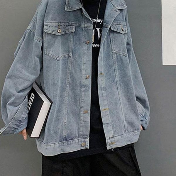 

men's jackets denim jacket autumn loose korean version of the trend super fire retro wild tide brand plus size casual top, Black;brown