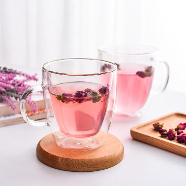 

wine glasses cup double insulated anti-scalding belt high borosilicate glass teacup household water coffee