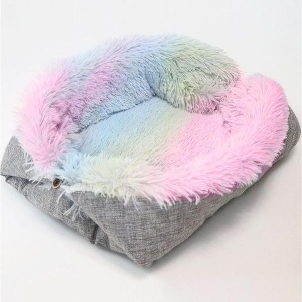 

kennels & pens 2021 dual purpose nest soft pet bed dog cat winter warm sleeping rest bag long plush cushion mat portable puppy supplies