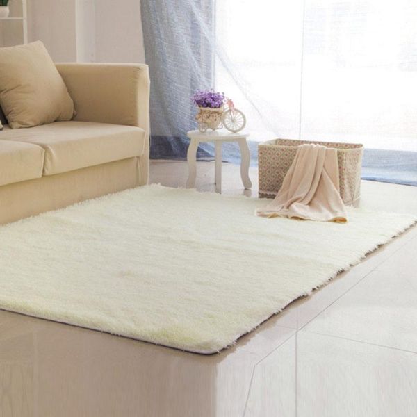 

47.2'' x 31.5'' soft fluffy rugs anti-skid shaggy area rug dining room home bedroom silk carpet floor mat carpets