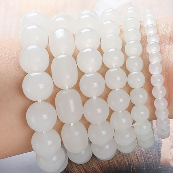 

6mm 8mm 10mm 12mm glass beaded strands charm bracelets for women men party club decor fashion jewelry, Black