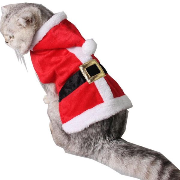 

christmas cat costumes funny santa claus clothes for small cats dogs pet clothing winter kitten outfits supplies