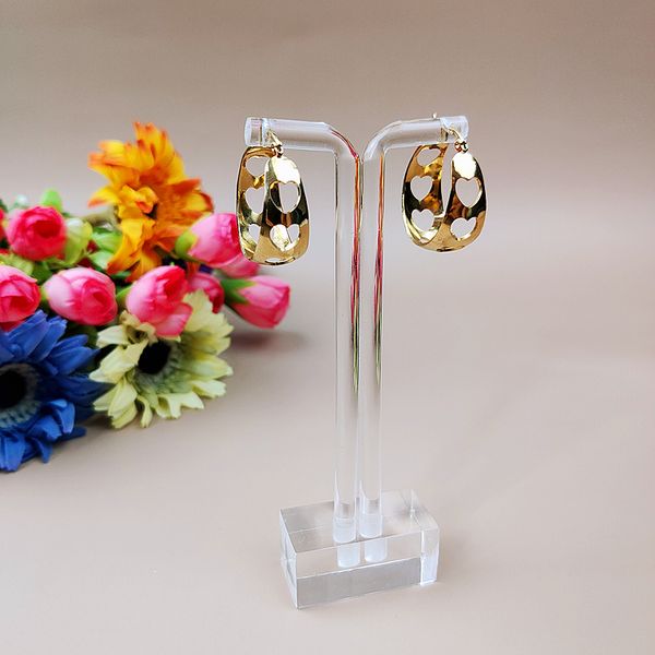 

hoop earrings metal heart-shaped cute beautiful all-match hollowed elegant retro show shopping trendy fashion gift ladies gold 004, Golden;silver
