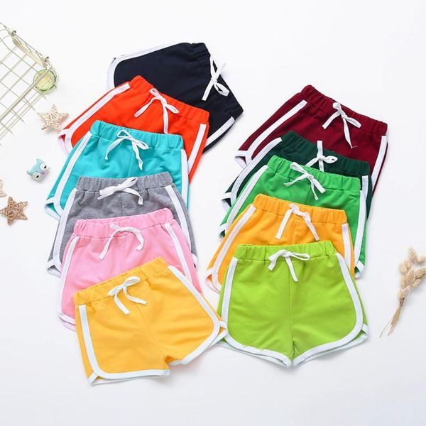 

shorts 2021 baby kids for girls boys toddler children elastic sports short cotton pants, Black