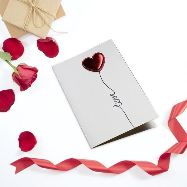 

greeting cards 3 colors valentine's day love postcard invitation card three-dimensional ecg valentines gift