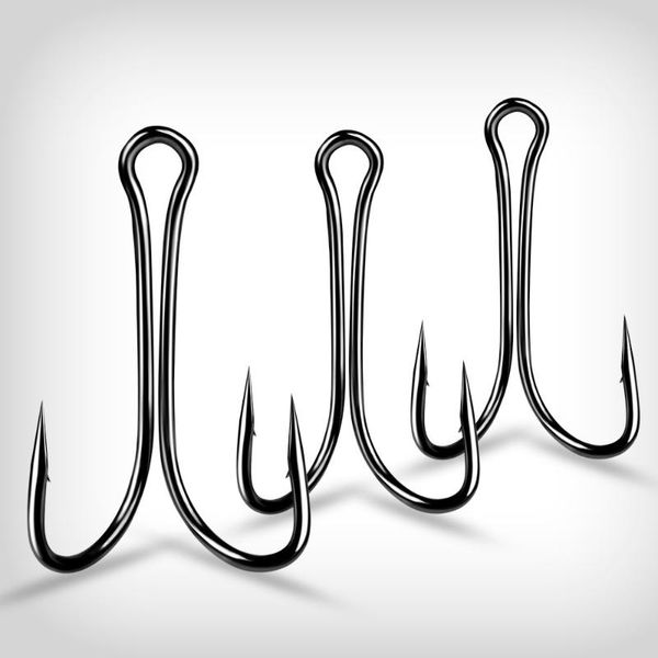 

fishing hooks 50pcs double hook tying bass weedless fishhook for soft lure jig
