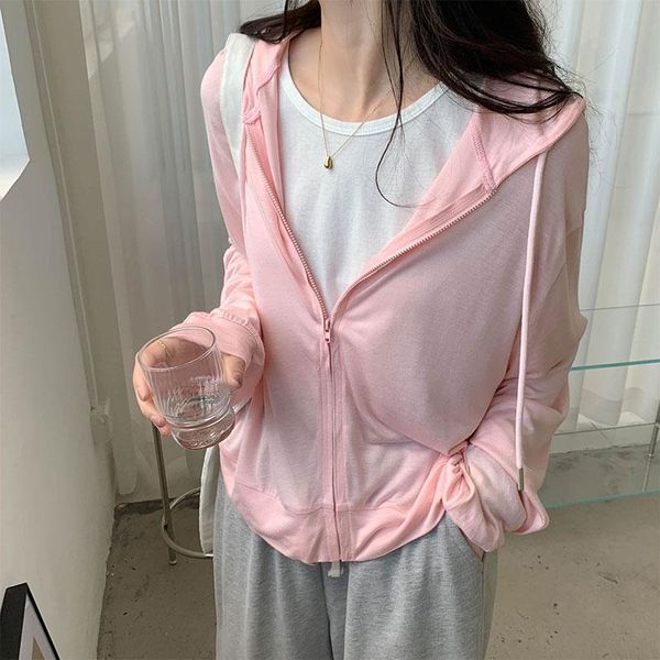 

women's jackets 5colors 2021 summer coats women thin sun protection clothing hooded zipper outdoor clothes cardigans (x2081), Black;brown