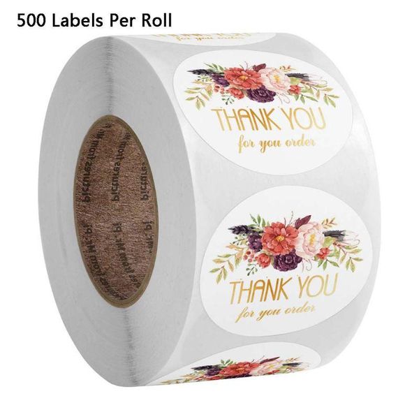 

gift wrap 500pcs 1.5 inch 500pcs/roll round thank you for your order sticker handmade package seal labels scrapbooking decoration