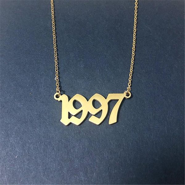 Collana con numeri Anno Girocollo inglese antico personalizzato Regalo di compleanno personalizzato per donne Ragazze Amici Catene