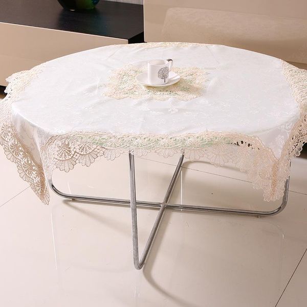 

vezon elegant lace tablecloths beige jacquard europe table cloth towel overlays home decoration textiles