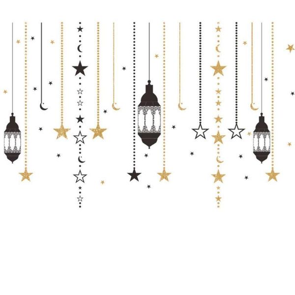 

wall stickers arab muslim decorative curtain chandelier pattern home
