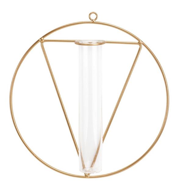 

vases 1pc glass vase unique flowers container wall mounted decorative (golden)