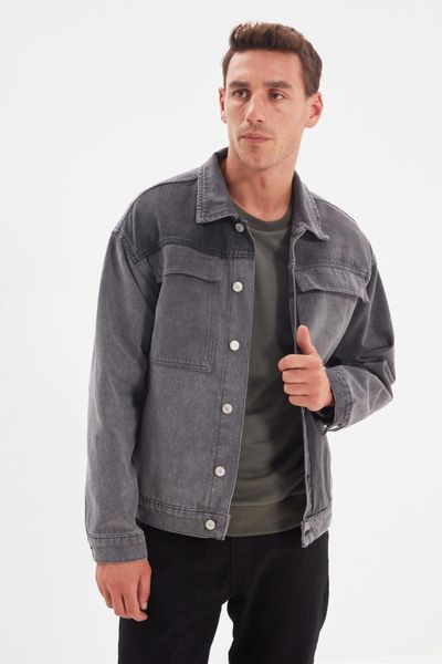 

men's jackets trendyol male regular fit patchwork jacket tmnaw22ce0005, Black;brown