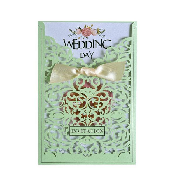 

greeting cards green wedding invitations elegant pink lace for princess birthday evening party invites with envelope