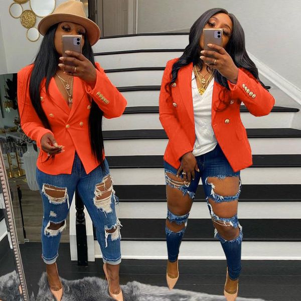 

women's suits & blazers 2021 ins internet celebrity famous women blazer solid color longsleeve, White;black