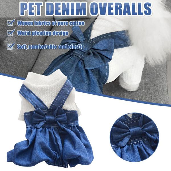 

four-legged dog clothes thin summer pet spring and one-piece denim overalls for large medium small dogs 2021 apparel