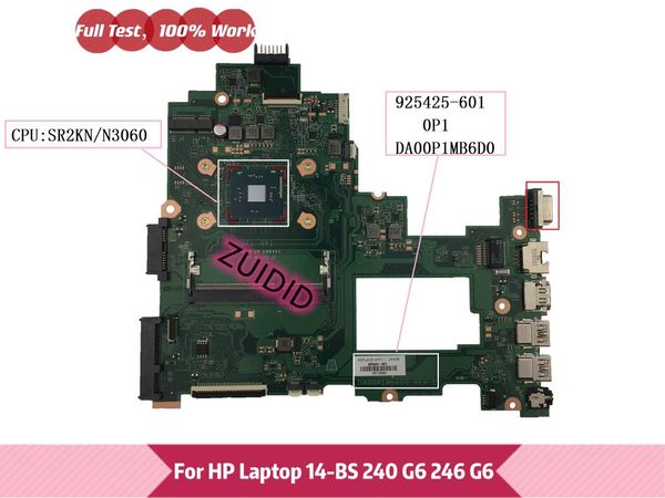 

motherboards for pavilion 240 g6 14-bs 246 lapmotherboard da00p1mb6d0 0p1 925425-601 925425-001 925425-501 with n3060 ddr4