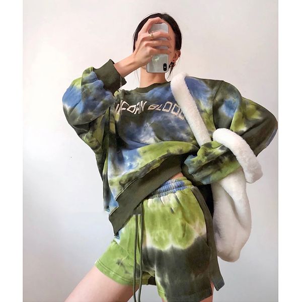 

women's hoodies & sweatshirts so nice to wear that you don't want take away the european and american tie-dye skin-friendly sweate, Black