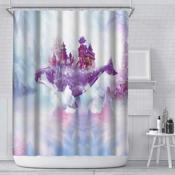 

shower curtains ocean dolphin animal world bathroom frabic waterproof polyester bath for 180x180cm