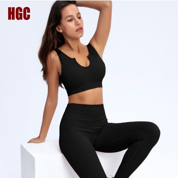 

yoga outfit women sportwear active training running seamless suit fitness 2 piece set workout gym bra & leggings tracksuit hgc