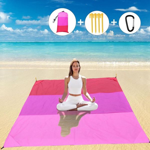 

waterproof pocket beach blanket folding camping mat gradient mattress portable lightweight outdoor picnic sand pads