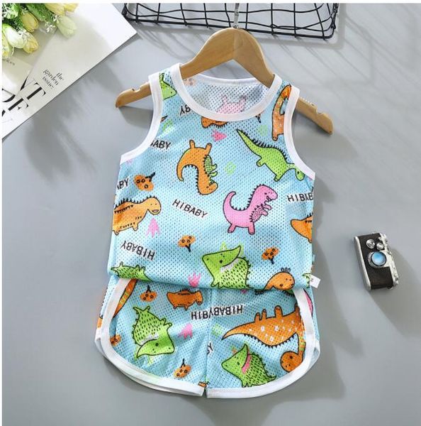 

[stock in idn ]boys girls clothing set 1-5y kids cute cartoon printed cotton short sleeve tshirt+shorts, White