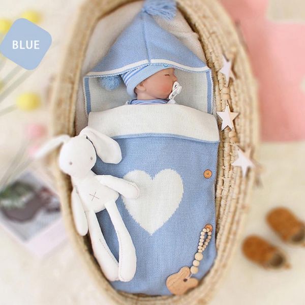 

blankets & swaddling warm baby blanket knitted born swaddle wrap soft footmuff cotton envelope stroller infant sleeping bag accessories