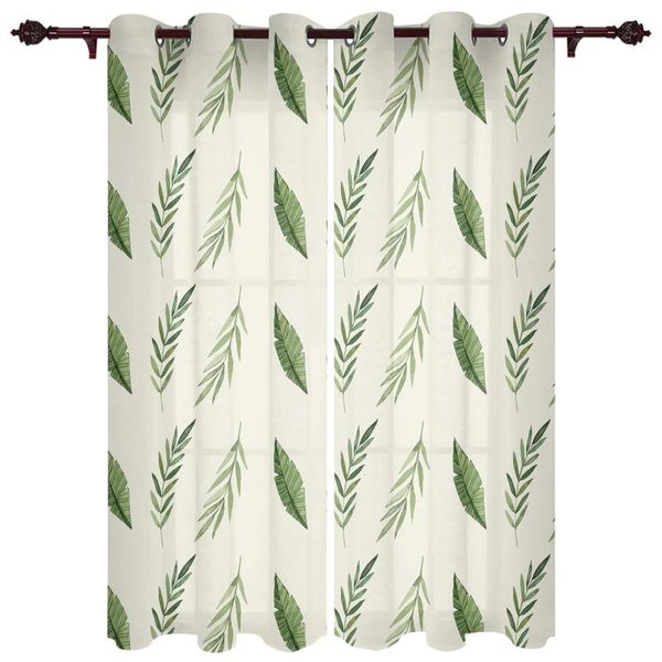 

exquisite home luxury curtains green leaf illustrations living room dining bedroom el translucent curtain & drapes