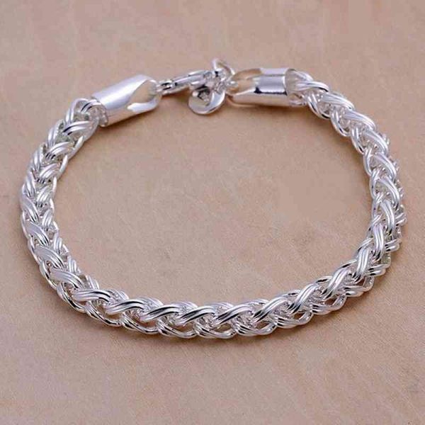 

wholesale 925 sterling silver bracelets jewelry chain women lady men 6mm 4mm valentine gift beautiful factory price