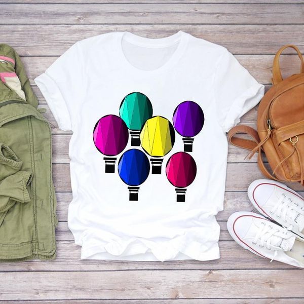 

men balloon travel holiday t shirt cartoon mens fashion print clothes lady ladies graphic female tee, White;black